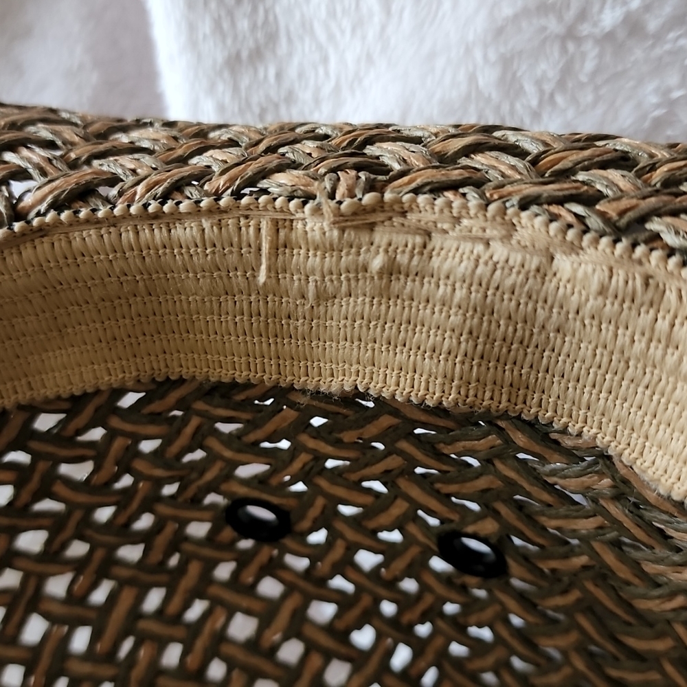AUGUSTO DI ZOLA- Straw Hat/Fedora,Tan-EUC! - Picture 15 of 15